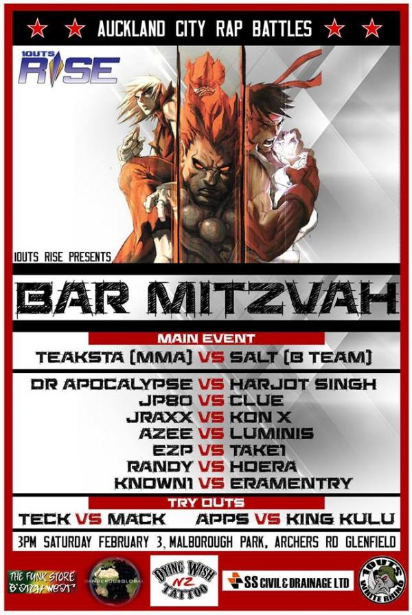1Outs New Zealand - Bar Mitzvah