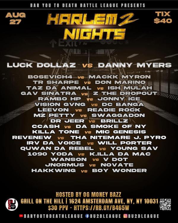 Bar You To Death Battle League - Harlem Nights 2