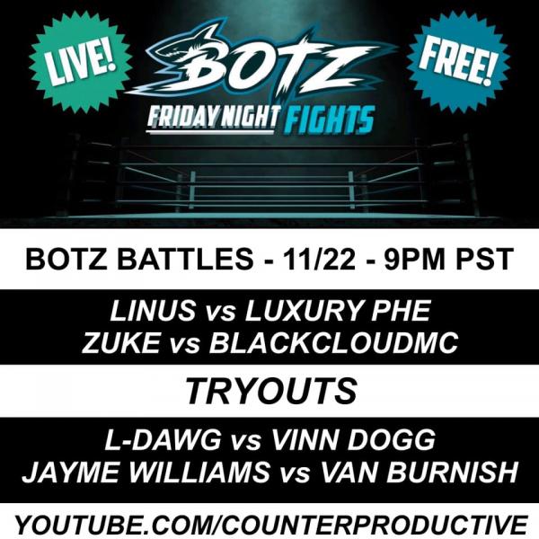 BOTZ Battles - Friday Night Fights (November 22 2019)