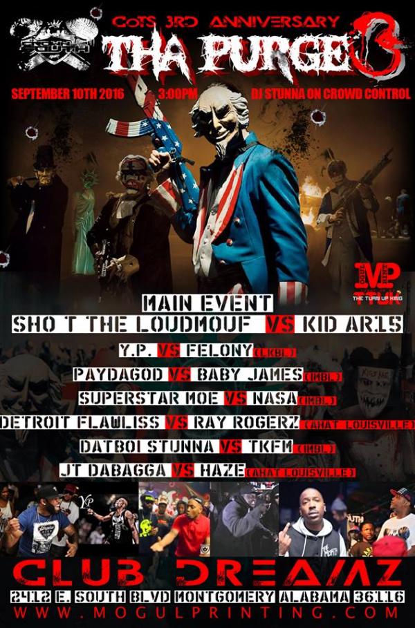 Crown of tha South Battle League - CoTS 3rd Anniversary: Tha Purge 3