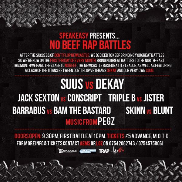 No Beef Rap Battles - Speakeasy Presents
