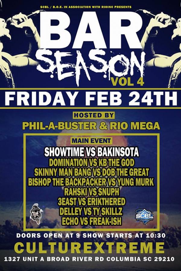 South Carolina Battle League - Bar Season - Vol. 4
