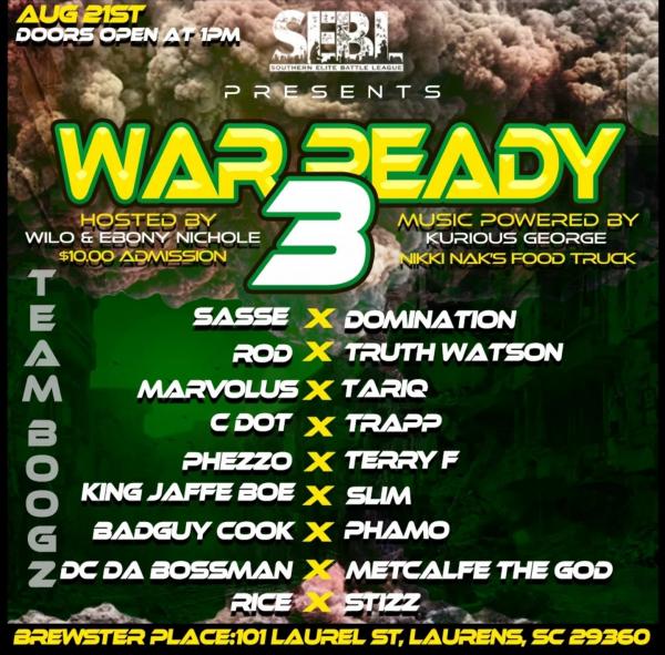 Southern Elite Battle League - War Ready 3 (Southern Elite Battle League)
