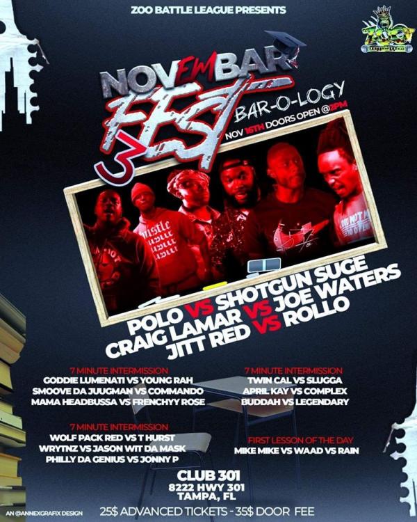 The Zoo Battle League - NovemBAR Fest 3