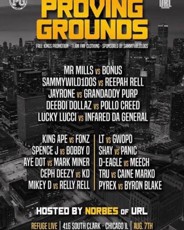 URL: Ultimate Rap League - Proving Grounds (August 7 2016)