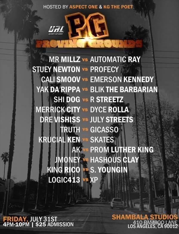 URL: Ultimate Rap League - Proving Grounds (July 31 2015)