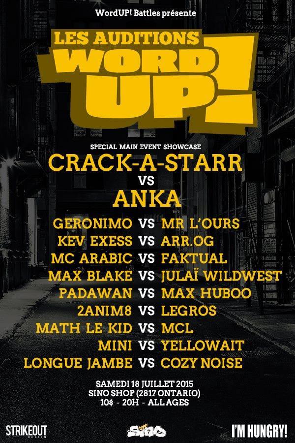 Word Up - Audition - Les Auditions - July 18 2015